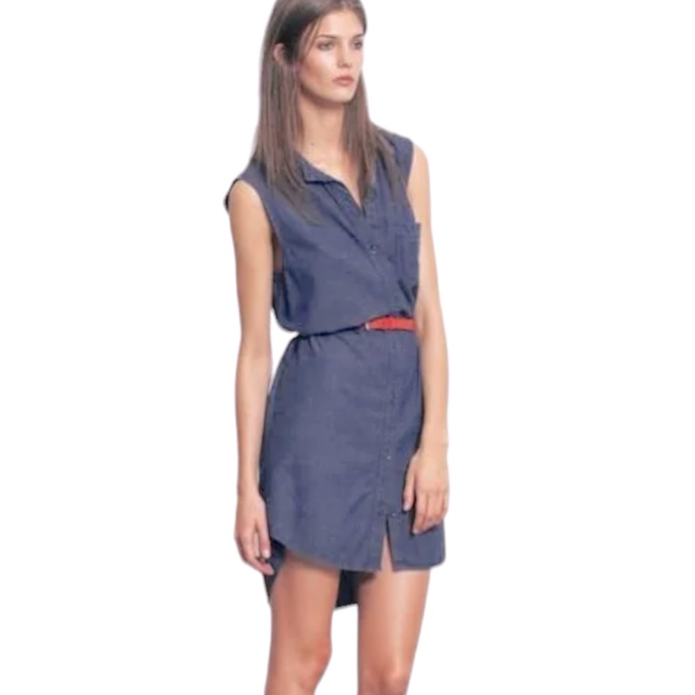 Rag & Bone Chambray Sleeveless Shirt Dress